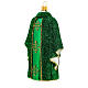 Chasuble prêtre verte décoration pour sapin Noël en verre soufflé s6