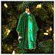 Green priest chasuble with Christmas tree decoration in blown glass s2