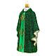 Green priest chasuble with Christmas tree decoration in blown glass s3