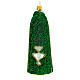 Green priest chasuble with Christmas tree decoration in blown glass s5