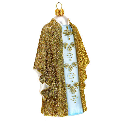 Chasuble prêtre dorée décoration pour sapin Noël en verre soufflé 4