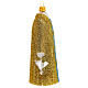 Casula sacerdote dorata decorazioni albero Natale vetro soffiato s5