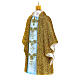 Golden priest chasuble with Christmas tree decoration in blown glass s3