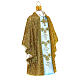 Golden priest chasuble with Christmas tree decoration in blown glass s4