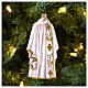 White priest chasuble, blown glass Christmas ornaments s2