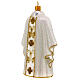 White priest chasuble, blown glass Christmas ornaments s3