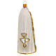 White priest chasuble, blown glass Christmas ornaments s5