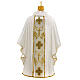 White priest chasuble, blown glass Christmas ornaments s6