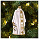 White priest chasuble with Christmas tree decorations in blown glass s2