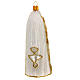 White priest chasuble with Christmas tree decorations in blown glass s5