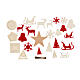 Wood and felt ornaments and topper for Large SPIRA Christmas tree, set of 140 s1
