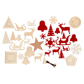 Set decoraciones SPIRA Slim fieltro madera y punta Navidad 156 piezas