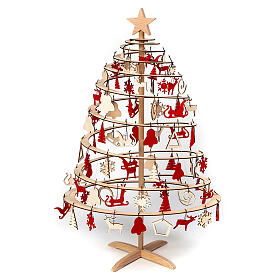 Set décorations bois et feutre et cimier pour sapin de Noël SPIRA Small Ovale 90 pcs