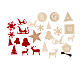 Set décorations bois et feutre et cimier pour sapin de Noël SPIRA Small Ovale 90 pcs s1