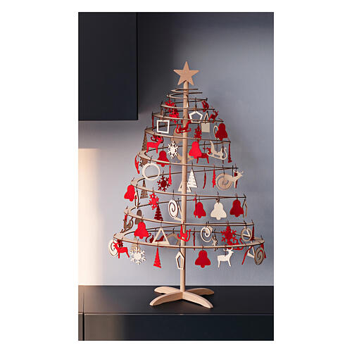 Medium ornament set for Small SPIRA Christmas tree, red felt, set of 10 2