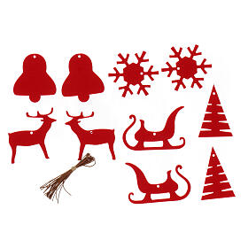 SPIRA Christmas tree decorations felt, medium 10 pcs