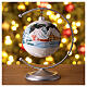 White Christmas ball with snowy landscape, blown glass, 100 mm s2