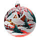 Boule de Noël verre soufflé rouge brillant paysage enneigé 150 mm s1