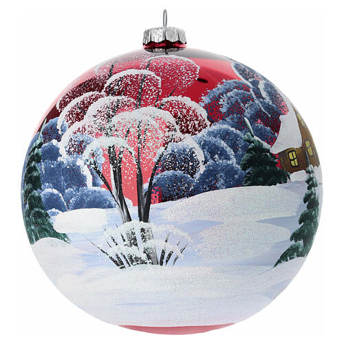 Bola árbol Navidad casas y árboles nevados 150 mm 4
