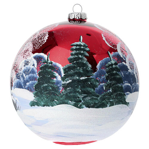 Bola árbol Navidad casas y árboles nevados 150 mm 5