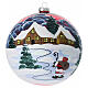 Bola árbol Navidad casas y árboles nevados 150 mm s1