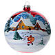 Christmas tree ball with houses and snow-covered trees 150mm s1