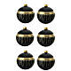 Set 6 boules de Noël verre soufflé noir gouttes dorées 80 mm s1