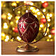 Christmas ball red glass egg red stones 100mm s2