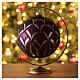 Blown glass Christmas ball, matte purple and gold, 150 mm s2