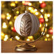 Blown glass Christmas ball, matte white, silver and gold, 100 mm s2