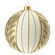 Blown glass Christmas ball, matte white, silver and gold, 100 mm s3