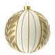 Christmas bauble in white gold blown glass 100mm s3