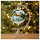 Blown glass Christmas ball, matte white, landscape and children, 150 mm s4