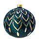 Green Christmas bauble oval with floral motifs 100mm s1