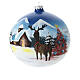 Blue Christmas ball reindeer snowy landscape 150mm s2