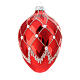 Red oval Christmas bauble with glass stones 100mm s3
