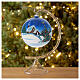 Palla di Natale azzurra cielo vetro soffiato 150mm s2