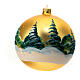 Christmas ball with moutain cabin and snowy landscape, golden blown glass, 150 mm s5