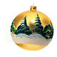 Gold Christmas ball snowy landscape 150mm blown glass s5