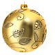 Palla addobbo albero oro foglie vetro soffiato 150mm s1