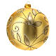 Palla addobbo albero oro foglie vetro soffiato 150mm s3