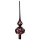 Puntale albero di Natale viola oro pietrine vetro 35cm s1