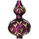 Puntale albero di Natale viola oro pietrine vetro 35cm s2