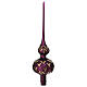 Puntale albero di Natale viola oro pietrine vetro 35cm s3