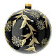 Christmas tree ball in glossy black blown glass 150mm s3