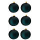 Set of 6 matte green blown glass balls 80mm s1