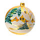 Bola árvore de Natal vidro soprado dourado casas no bosque 150 mm s1