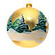 Bola árvore de Natal vidro soprado dourado casas no bosque 150 mm s3