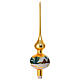 Christmas tree topper, yellow blown glass and snowy landscape, 35 cm s5