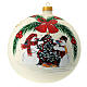 White Christmas ball with snowmen and Christmas tree, blown glass, 150 mm s1